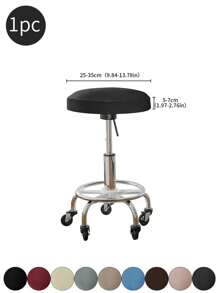 1pc Solid Color Stretchable Anti-Splash Milk Silk Round Seat Cover, Modern Style All-Season Dust-Proof Premium Bar Stool Cover, Suitable For Home