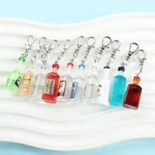 10 pezzi Portachiavi a forma di bottiglia di birra - Portamonete colorato in miniatura con clasp in metallo, accessori per feste di novità per donne, regali unici per la nascita, charm per borse e accessori decorativi, organizzatore di chiavi Design plissettato * Porta chiavi, Accessori per birra