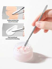 4pcs. Makeup Mixing Palette, Professional Stainless Steel Makeup Tool Palette Set, Palette, Color Mixing Stick, Foundation Make-Up Shovel, Foundation Make-Up Brush, Nail Eye Shadow With Scraper Tool, Eyelash Makeup Professional Pigment Mixing. 1/2pcs - Multicolor - View 6