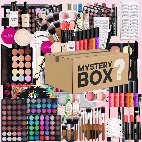 ALERT!Random Mystery Box , Surprise Gift Blind Box, Cosmetic Blind Box, Including Foundation, Lipstick, Eyebrow Pencil, Eyeliner, Blackhead Clip,Experience The Excitement And Fun Of Unboxing. Great Value For Money, Best Gift For A Girl, Limited Time , Limited Places Available