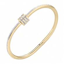 Conjunto de pulseira e bracelete de aço inoxidável de alta qualidade com zircônia e flor, estilo vintage, adequado para uso diário, dia dos namorados, mãe, dia das mães, presente
