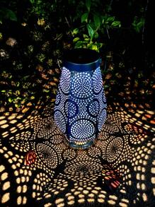 1 Stück dekorative Solar-Laterne für den Garten, Solar-Metall-Hängeleuchte, LED-Solar-Dekorationslaterne, geeignet für Garten, Hof, Weg, Rasen, Balkon, Geburtstag, Party, Outdoor-Solar-Lichtdekoration, hohe Qualität, Weihnachten/Halloween/Erntedankfest, ideales Geschenk, Urlaubsgeschenk
