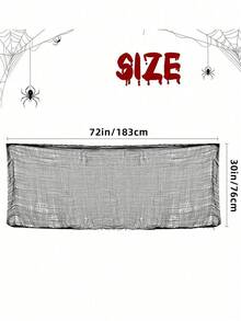 1 件黑色万圣节装饰纱布，黑色恐怖场景万圣节派对装饰，黑色蜘蛛网，适用于鬼屋、秘密房间、万圣节装饰、室内外露台、墙壁装饰