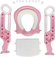 Asiento Entrenador para Inodoro Acolchonado con Escalera (Verde/Azul) - Rosa / Blanco - Ver 11