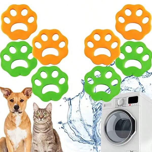 1/6 & 1/8 Thick Cat Paw Shaped Reusable Washable Pet Hair Remover, Suitable For Various Occasions - Pet Hair Removal, Home Living, Pet Cleaning Supplies, Essential For Dog & Cat Owners