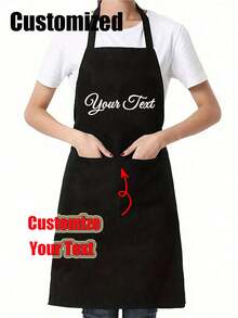 1pc Customized Cooking Apron With Personalized Text And Photo Printing, Ideal Gift For Anniversary, Chefs, Mothers, Fathers, Husbands, Wives, Girlfriends, Boyfriends, Weddings (Men/Women)