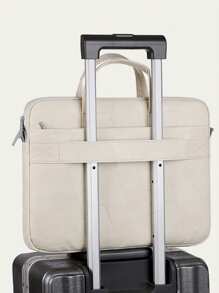 1 件装简约轻便便携式笔记本电脑包（带吊坠）、便携式商务旅行电脑保护套、拉链斜挎办公电脑包、单肩斜挎商务会议旅行休闲笔记本电脑包、朋友旅行生日礼物学校假期礼物、带腕带的电脑公文包、耐用拉链、可调节肩带、舒适顶部提手 - 男女皆宜的旅行和商务斜挎包，返校季