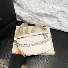 2025新款韩版百搭女士腰包，网红狂欢小包，ins风时尚单肩斜挎腰包，胸包，简约新款百搭时尚链条单肩斜挎包。