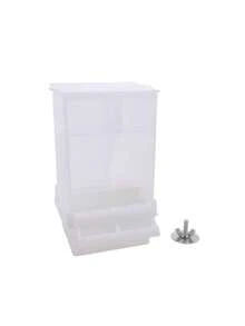 1 pieza Alimentador automático de pájaro Caja de comida para pájaros y loros Alimentador automático para mascotas Caja anti-dispersión de comida para pájaros Suministros para pájaros - Multicolor - Ver 13