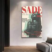 Framed [2D Flat] 1pc Sade Magazine Cover Canvas Art Poster,Vintage Music & Fashion Theme, Featuring Lyric Quotes, Ideal For Living Room Decor, Magazine Cover Artwork|Vintage Magazine Cover - Framed - View 4