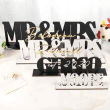 Custom Wedding Tabletop Ornament - Exclusive Personalized Wooden Decoration For Head Table, Four Sizes Available, Cherish The Memories - Wedding, Anniversary Gift - Elegant Logo For Bride And Groom, Stylish, Modern, Customized, Personalized, Unique, Ideal Gift For Him