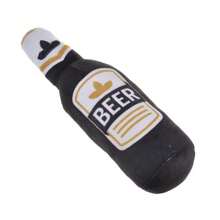 1 pieza Juguete masticable para perros con diseño de botella de cerveza y sonido de zumbido, juguete de peluche suave y duradero para masticar, artículo interactivo para perros - Multicolor - Ver 9