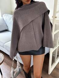 DEEKA Höst/Vinter Nyheter Storsäljande Sjalkrage Långärmad Kort Stickad Kofta