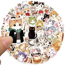 50Pcs Cute Stickers Funny Stickers Cat Decor Cat Stickers Animal Stickers MEME Stickers Cat Gifts Cat Party Decorations Vinyl Waterproof Stickers Aesthetic Laptop Sticker Pack Skateboard Stickers Water Bottle Stickers Notebook Stickers