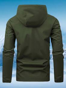 1 buc Jachetă de exterior cu glugă, rezistentă la vânt și impermeabilă pentru bărbați, haină funcțională pentru toamnă/iarnă