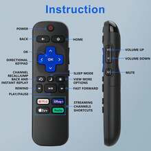 Reemplazo de control remoto para Roku-TV, compatible con televisores inteligentes de la serie Rok Hisense/Onn/Sharp - Negro - Ver 6