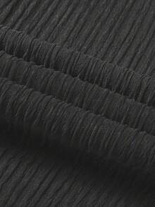 Pantalones casuales para hombre de unicolor para la playa - Diseño de cintura elástica cómodo, adecuado para uso casual y actividades al aire libre - Negro - Ver 6