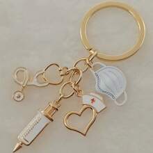 Ensemble de porte-clés d'outils médicaux uniques de rue - stéthoscope, seringue et masque - des cadeaux parfaits pour les infirmières ! Accessoires de voiture Charm de sac
