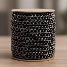 20M Premium Sanded Metal Chain For Bag Straps Crafts Accessories Belts Universal - 黑色 - 查看 1