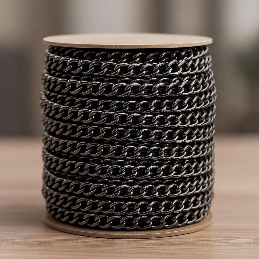 20M Premium Sanded Metal Chain For Bag Straps Crafts Accessories Belts Universal - 黑色 - 查看 1