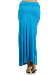 Chic Comfortable High Waisted Maxi Skirt Flowing A Line Design For Everyday Elegance - Turquoise - View 3