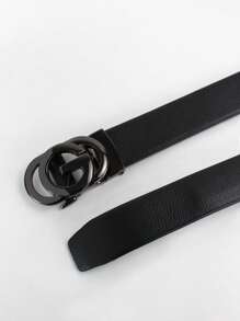 1pc Black Multicolor Luxury Men's Self Lock Belt Belt - Adjustable, Stylish Business Casual Style, Metal Buckle, Best Gift Choice