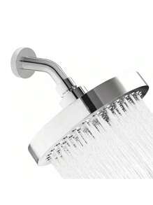[High-Pressure Rainfall Shower Head] 6-Inch High-Pressure Rainfall Shower Head - Adjustable Angle, Chrome Finish, Wall/Ceiling Mount, Round Polished Bathroom Accessory