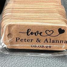 Bộ 50 thẻ quà tặng cưới cá nhân hóa kích thước 6*2cm (không bao gồm dây buộc), có thể tùy chỉnh tên và ngày tháng, dùng làm thẻ quà tặng đám cưới và thẻ túi quà. ,Tình yêu vĩnh cửu - Nhiều màu - Xem 3