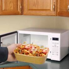 750毫升/25盎司一次性带盖牛皮纸碗，长方形食品容器汤碗派对用品零食碗 10/25/50个