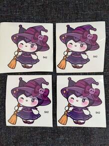 Sanrio Sanrio Witch & Kuromi Cute Halloween Sticker Set For Notebook, Car Window, Glass Decoration, School Supplies, Back To School