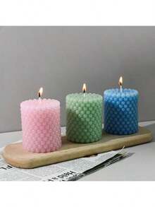 Molde de silicona en forma de cilindro para hacer velas de aromaterapia, bolas de burbujas, puntos como soporte de exhibición de yeso DIY - Blanco - Ver 5