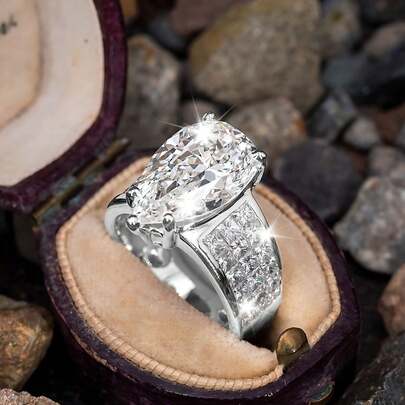 S925 Silver Rings, Water Drop Pear-Shaped Ring Simple Fashion Ring, Suitable For Easter, Birthday, Wedding, Anniversaries, Jewelry For Women High Quality, Teen Girls Stuff