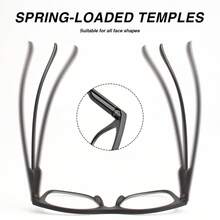 1 副时尚多焦点双光老花镜，经典镜框和实用镜片，灵活的弹簧镜腿，适合日常舒适佩戴，男女通用 - 藍 - 查看 9