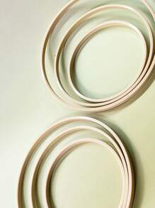 2pcs/Set Beige Faux Bamboo Single Ring, ABS Material, 3 Sizes, Sturdy & Smooth, Suitable For Dreamcatchers, Lotus Lamps, Handmade DIY Crafts