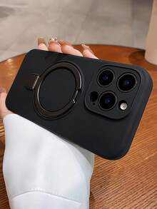 适用于磁性无线充电软硅胶支架外壳兼容 17Air 17 16 15 14 13 12 11 Pro Max 16e 软壳磁性液体硅胶保护套 - 黑色 - 查看 2