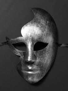 1 件复古金色和银色水钻化妆舞会面具威尼斯舞会万圣节派对面具 - A - 查看 11