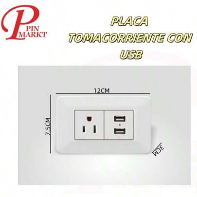2 pieza placa Contacto Dúplex,Apagadores Sencillos,Doble Apagador,apagador con Contacto