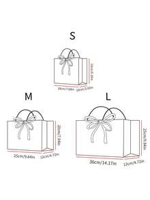 1/5pcs Gift Bag Marble Pattern Gift Bags With Dual Color Ribbon Handles, Printed Packaging Bags For Party, Wedding, Holiday, Christmas Valentine Day - Multicolor - View 6