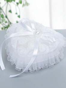 Western Wedding Supplies Mini Ring Box Wedding Bridal Ring Set White Heart Shaped Ring Pillow Ring Jewelry Box - Multicolor - View 11