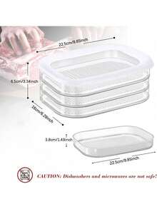 حاوية تخزين مطبخية متعددة الطبقات ، حاوية لحوم السندوتشات للثلاجة ، حاوية لحوم وجبات الغداء مع أغطية للثلاجة ، صناديق تخزين طعام قابلة للتكديس لحفظ اللحوم ، الجبن ، السلامي ، المقبلات ، الغداء والألعمال في المطبخ - أبيض - مشاهدة 5