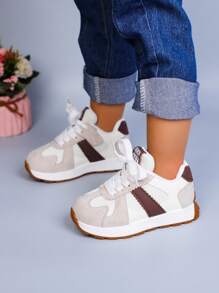 1 Paio di Scarpe Sportive per Bambini, Nuove Sneaker da Esterno in in rete Patchwork per Autunno
