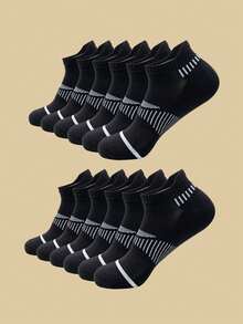 12 双男士加大码夏季透气网眼运动短袜，简约百搭隐形袜 - 彩色 - 查看 27