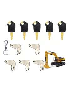 10 Llave Para Caterpillar Encendido Paso (5p-8500 + 8h-5306) Nuestras Claves De Encendido Son Apta Para Unidades De Encendido De Cat Puertas De Cabina Paneles Laterales Cadenas De Cat Bulldozer De Cat Excavadoras Compactadoras Camiones Articulados Backhoes Desconectores De Baterías De Equipos De Cat - Plateado - Ver 1