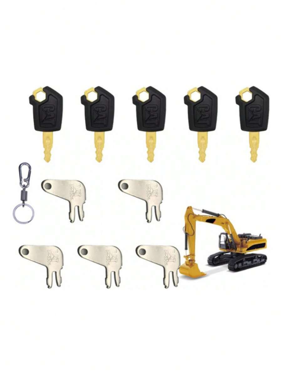10 Llave Para Caterpillar Encendido Paso (5p-8500 + 8h-5306) Nuestras Claves De Encendido Son Apta Para Unidades De Encendido De Cat Puertas De Cabina Paneles Laterales Cadenas De Cat Bulldozer De Cat Excavadoras Compactadoras Camiones Articulados Backhoes Desconectores De Baterías De Equipos De Cat - Plateado - Ver 1