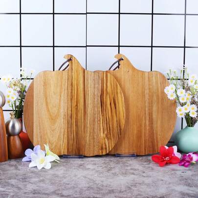 [2025 新款] 优质 Mimosa 砧板 - 双面耐用厨房切菜板，南瓜外观设计，带挂孔，适用于水果、蔬菜、肉类和面包 - 公寓烹饪必备配件，方便户外露营，非常适合毕业典礼、返校季、婚礼季。适合日常厨房/露营使用