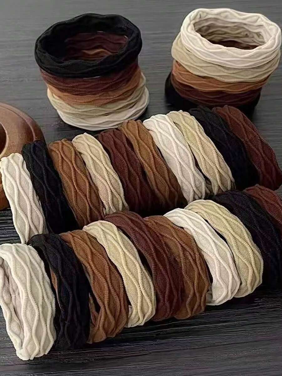 10入/20入 高彈力無縫馬尾髮圈 橡皮筋 簡約設計 髮飾配件 - 珊瑚粉 - 查看 1