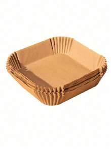 200pcs/Pack Air Fryer Paper Liners, Oil Absorption Sheets, Baking Parchment, Round Paper Dishes For Home Cooking
