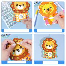 Attività artistiche e creative per bambini - Set di pittura con adesivi di animali carini, adesivi laser e set da colorare, 10 carte con disegni di animali + 12 adesivi laser + 10 corde decorative, decorazioni da appendere, artigianato fatto in casa, set creativo, regalo di compleanno, regalo per le vacanze, regalo per il ritorno a scuola, borsa, giocattoli per bambini e bambine di 3-6 anni, regali di Natale e Ognissanti