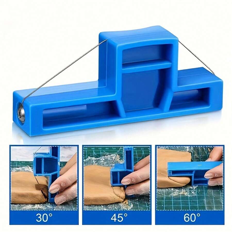 【精密切割工具】符合人体工学的蓝色角度切割工具 | 适用于粘土、陶瓷和陶器 - 松紧度可调节，是雕塑和工艺项目、陶瓷制作的理想之选，可进行精确切割，经久耐用，金属粘土切割器 - 手工DIY陶艺工具