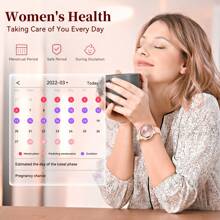 EIGIIS Montres connectées pour femmes, 1,27" Écran coloré, montre connectée sans fil (répondre/passer un appel) pour Android et iOS, tracker de fitness avec moniteur de sommeil, modes multisports, rappel, cadeau pour petite amie, simple, à la mode, classique, cadeau de fête
